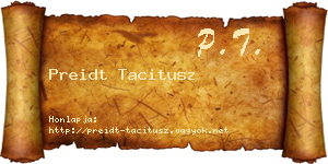Preidt Tacitusz névjegykártya